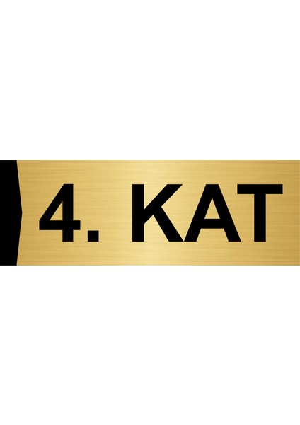 4.kat 10X20CM Altın Renk Metal Yönlendirme Levhası