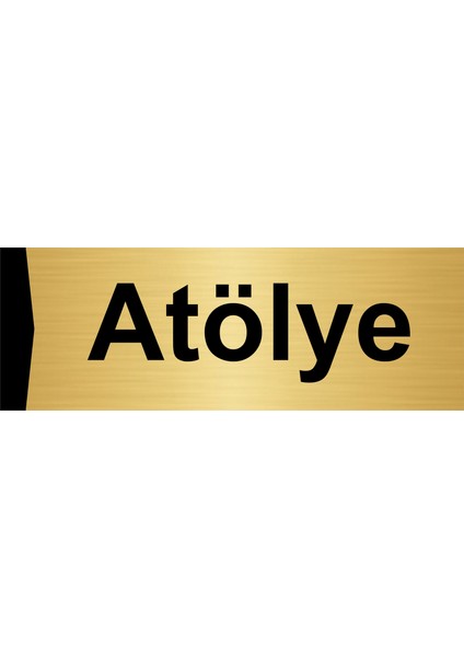 Atölye 10X20CM Altın Renk Metal Yönlendirme Levhası