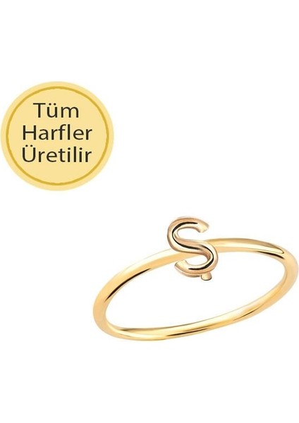 14 Ayar Altın Ş Harfli Yüzük