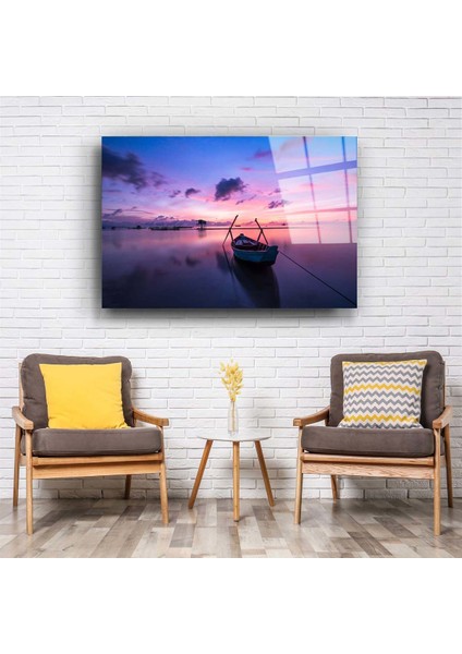 Tekne Gün Batımı Cam Tablo fiyatları