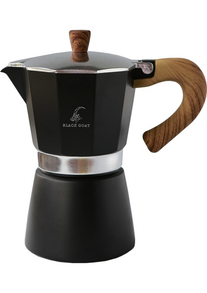 Black Goat 6 Cup Moka Pot -  Siyah