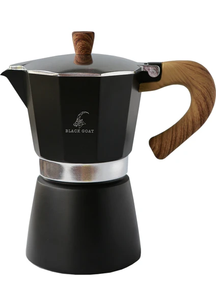 Black Goat 6 Cup Moka Pot -  Siyah