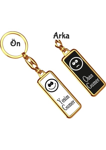 Kişiye Özel 1 Dargın 1 Barışık Emoji Anahtarlık 7