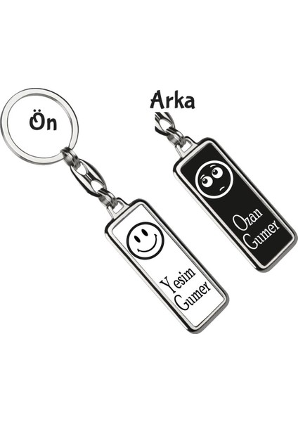 Kişiye Özel 1 Dargın 1 Barışık Emoji Anahtarlık 2