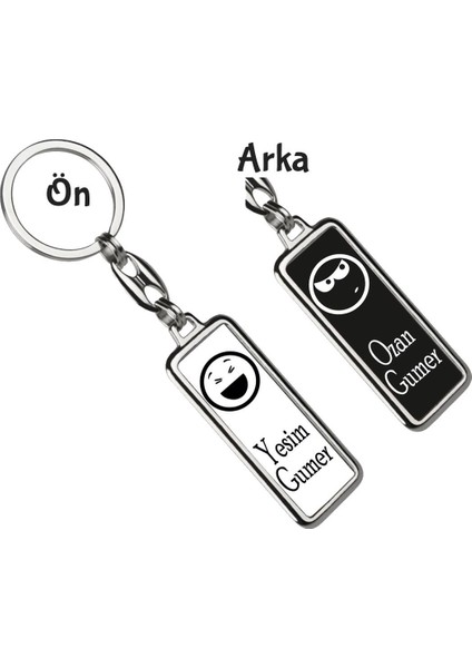 Kişiye Özel 1 Dargın 1 Barışık Emoji Anahtarlık 3