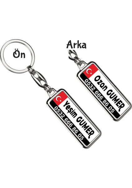 Kişiye Özel Ay Yıldız 6 Tasarım Anahtarlık Plaka Anahtarlık