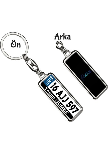Kişiye Özel Plaka Metal Anahtarlık | Focus Logo