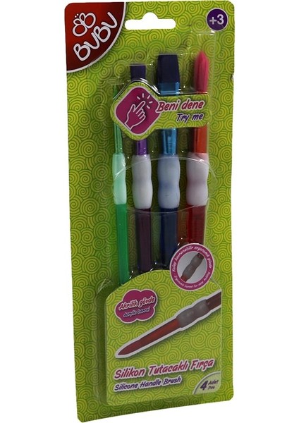 Silikon Fırça Tutacaklı 4'lü