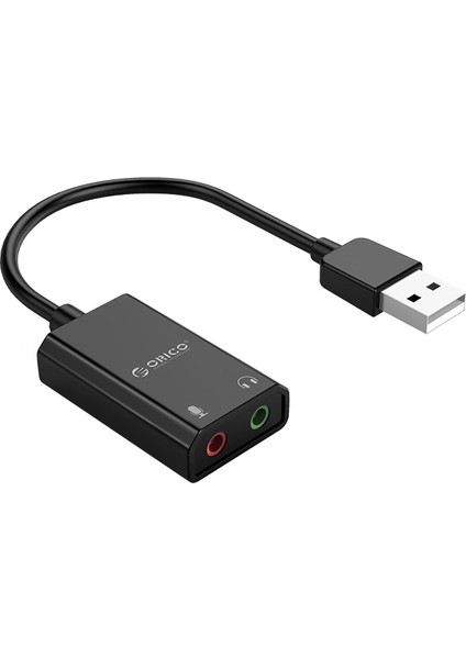 USB 2.0 TRS 3.5mm Jack Girişli Harici Ses Kartı Siyah