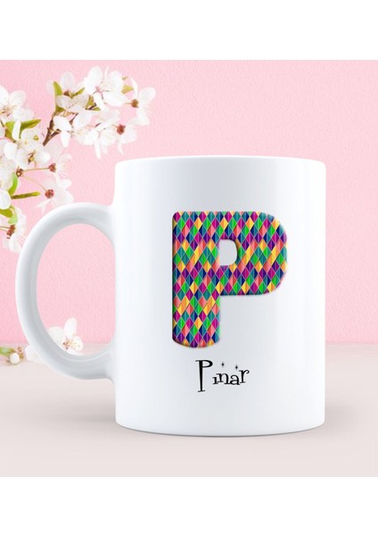 Isime Özel Hediye Harf Beyaz Kupa Bardak - 10