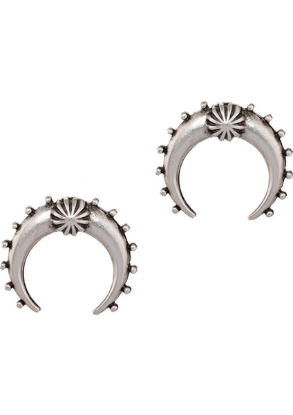 Kadın Antik Gümüş Kaplama Çivili Model Ay Küpe fırsatları