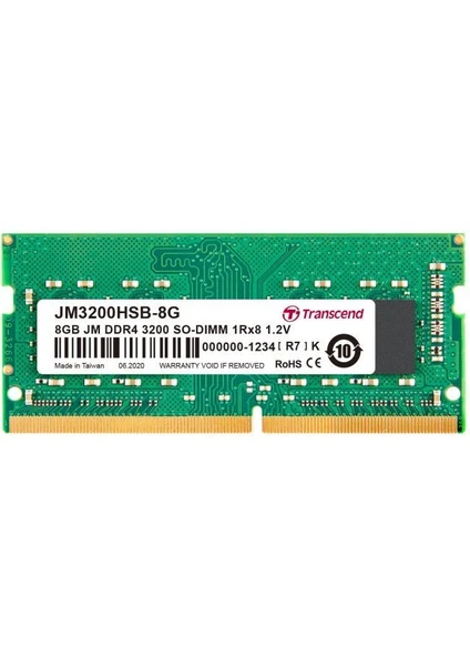 JM3200HSB-8G 8gb Ddr4 3200MHZ CL22 1.2V Notebook Ram