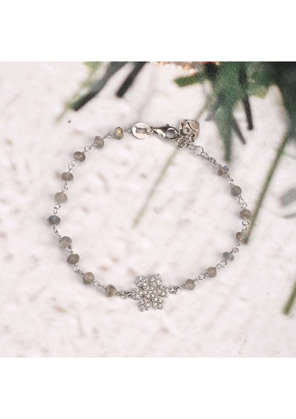 Zirkon Taşlı Pırlanta Montür Gümüş Rengi Altın Kaplama Labradorite Rosary Papatya Gümüş Bileklik fırsatları