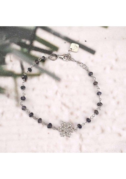 Zirkon Taşlı Pırlanta Montür Gümüş Rengi Altın Kaplama Iolite Rosary Papatya Gümüş Bileklik fırsatları