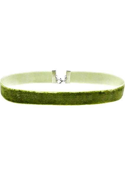 Nefti Yeşil Renk Kadın Kadife Choker Kolye