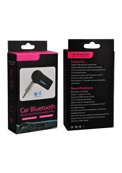 Aux Bluetooth Kablosuz Mikrofonlu Fm Transmitter Araç Kiti BT-350