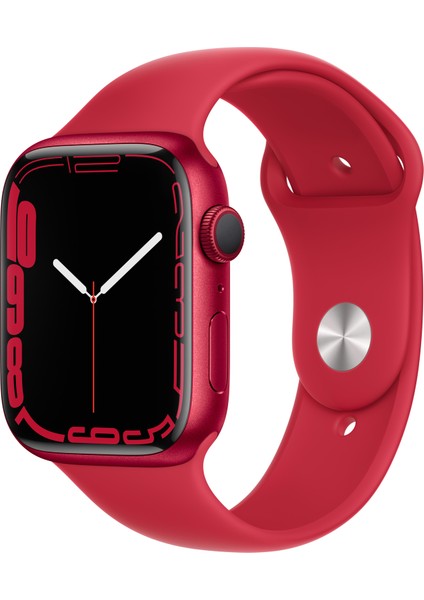 Watch Seri 7 Gps, 45MM Kırmızı Alüminyum Kasa ve Kırmızı Spor Kordon - Regular MKN93TU/A