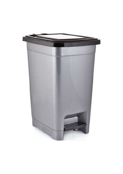 Slim Pedallı Plastik Çöp Kovası Siyah Kapaklı 10 Lt