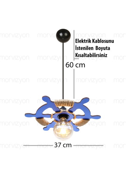 Tekli Dümen Temalı Ahşap Avize Kahve (Hisar Cevizi) M311