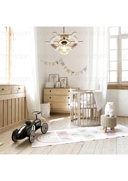 Tekli Dümen Temalı Ahşap Avize Kahve (Hisar Cevizi) M311 fiyatları