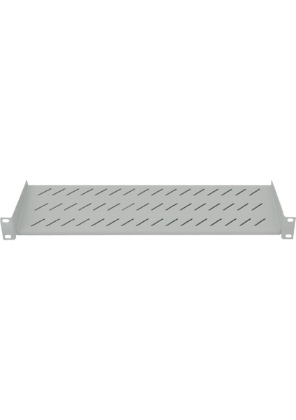19'' Önden Bağlamalı 1u D=150 mm Gri Çelik 2 Noktadan Bağlantılı Kabinet Rafı RAL7035