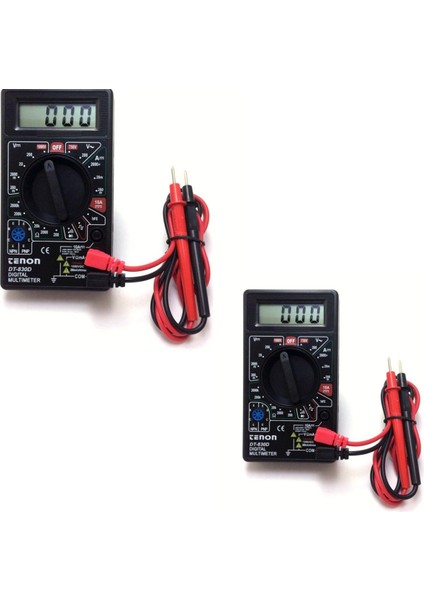 2 Adet Dt 830d AC DC Dijital Akım Voltaj Amper Ölçüm Test Aleti Multimetre- Aumetre Voltmetre