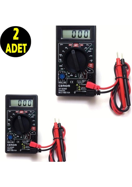 2 Adet Dt 830d AC DC Dijital Akım Voltaj Amper Ölçüm Test Aleti Multimetre- Aumetre Voltmetre fiyatları