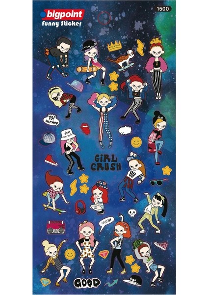 Sticker Çılgın Kızlar 15'li Paket