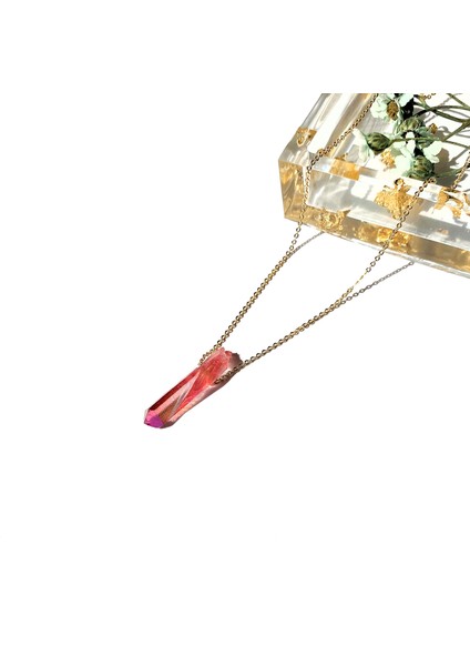 Kuvars Doğal Taş Kolye