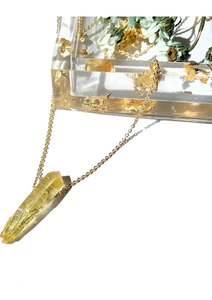 Kuvars Doğal Taş Kolye