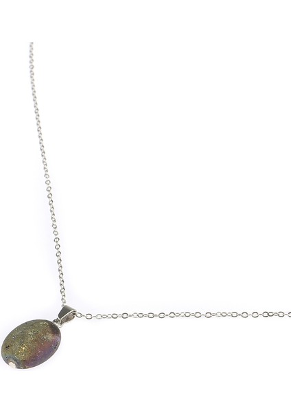 Titanyum Aura Druzy Kuvars Doğal Taş Kolye