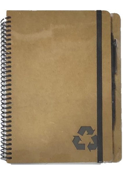 Kraft Sert Kapak Kalemli Defter 15 x 21 cm