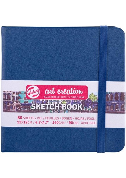 Art Creation Sketchbook Sert Kapak Eskiz Defteri 80 Yaprak 140 gr 12 x 12 cm Navy Blue