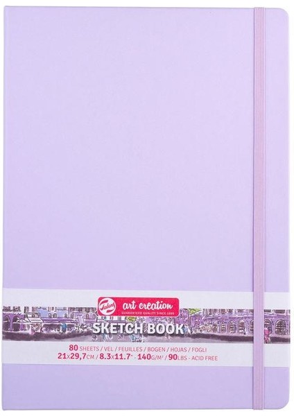 Art Creation Sketchbook Sert Kapak Eskiz Defteri 80 Yaprak 140 gr 21 x 29,7 cm Pastel Violet