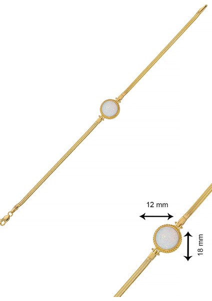 14 Ayar Altın Ezme Opal Bileklik modelleri