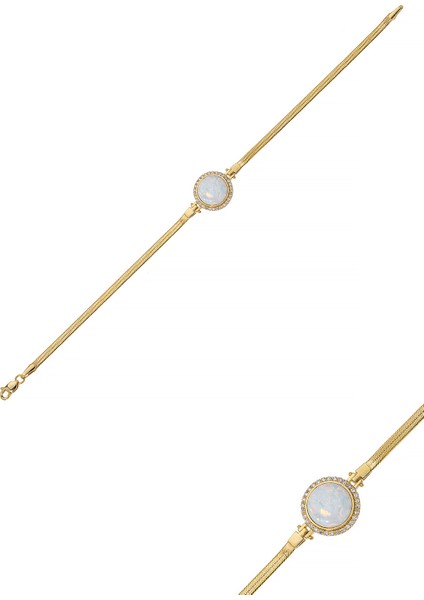 14 Ayar Altın Ezme Opal Bileklik fiyatları