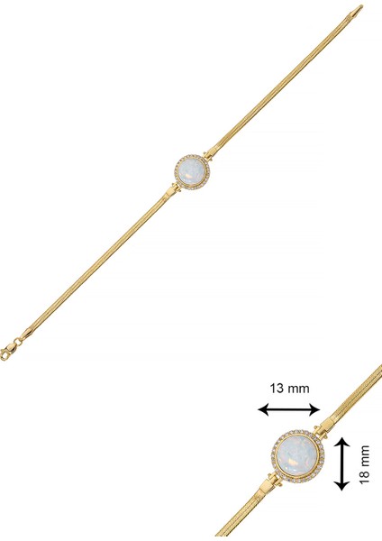14 Ayar Altın Ezme Opal Bileklik modelleri