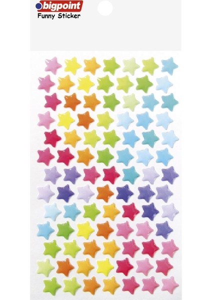 Sticker Pastel Renkli Yıldızlar Orta Boy 15'li Paket