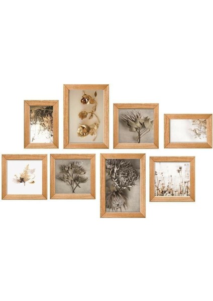 8 Parça Ahşap Tablo Seti Yeşil Yapraklar Salon Otuma Odası Yatak Odası Için Mdf Duvar Dekoru 80 x 45 cm