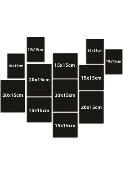 12 Parça Ahşap Tablo Seti Pembe Çiçekler Salon Otuma Odası Yatak Odası Için Mdf Duvar Dekoru 75 x 60 cm