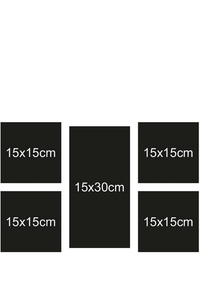 5li Ahşap Tablo Seti Çerçeve Görünümlü Mdf Mutfak Duvar Dekoru 50 x 30 cm