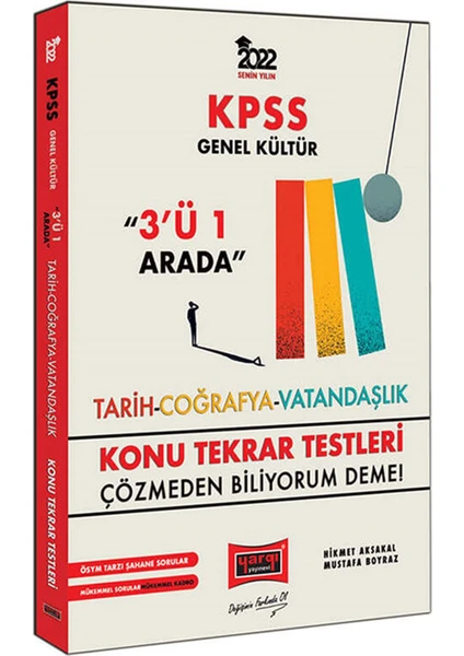 Yargı Yayınevi Yayınevi  KPSS 2022 Genel Kültür  3'ü 1 Arada Konu Tekrar Testleri