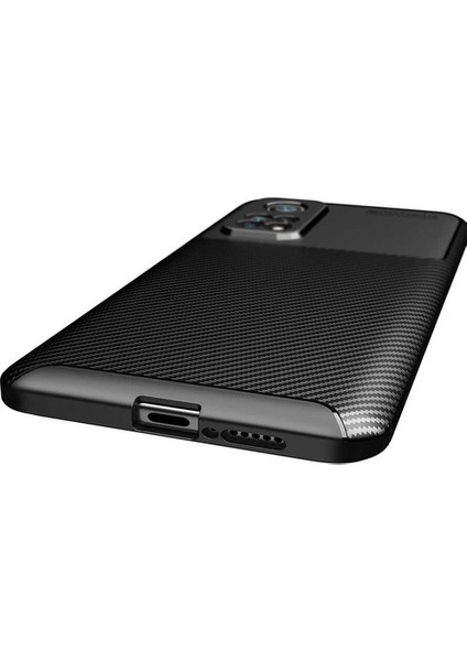 Xiaomi Mi 10T Pro 5G Kılıf Rugged Armor Karbon Desenli Lüx Negro Silikon Arka Kapak Lacivert