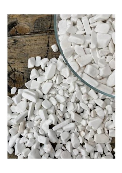 Beyaz Dolomit Taş 1 kg 1-3 cm Akvaryum Taşı Süs Taşları Dere Taşı Bahçe Saksı Dekor Taş