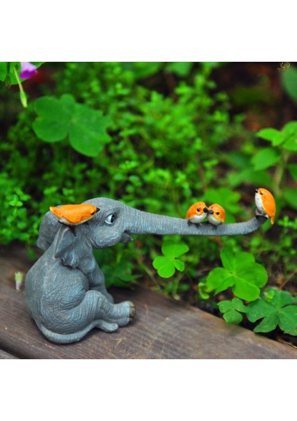 Sevimli Fil ve Kuşlar Dekoratif Minyatür Biblo Ev Dekor modelleri
