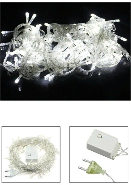 Beyaz 10 Metre Dekor LED - 100 Ledli 10 Metre Dekor LED - Yılbaşı Çam Ağacı Ledi - LED Işık