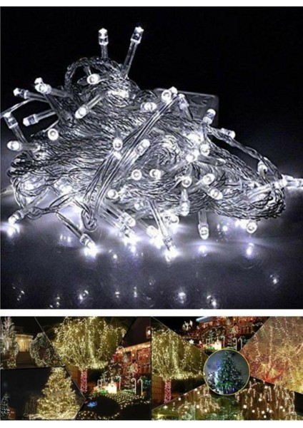 Beyaz 10 Metre Dekor LED - 100 Ledli 10 Metre Dekor LED - Yılbaşı Çam Ağacı Ledi - LED Işık indirimleri