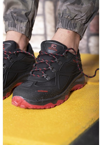 Unisex Trekking Ayakkabı Siyah Kırmızı Kaymaz Taban Su Geçirmez Özellikte fırsatları