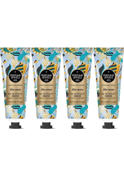 Perfume Jewels Blue Moon El ve Vücut Kremi 50 ml x 4 Adet