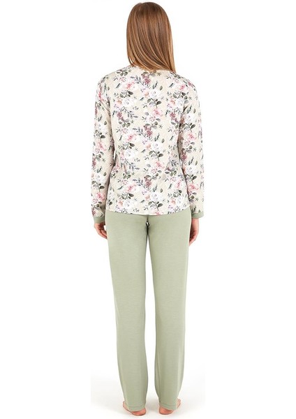 Kadın Uzun Pijama Takımı 50676 - Baskılı